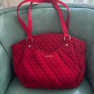 VERA BRADLEY Red Quilted Tote Bag
